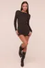 Black Cut Out Back Long Sleeve Long Sleeves Mini Dress - Zivah sold by Rebellious Fashion