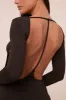 Black Cut Out Back Long Sleeve Long Sleeves Mini Dress - Zivah sold by Rebellious Fashion