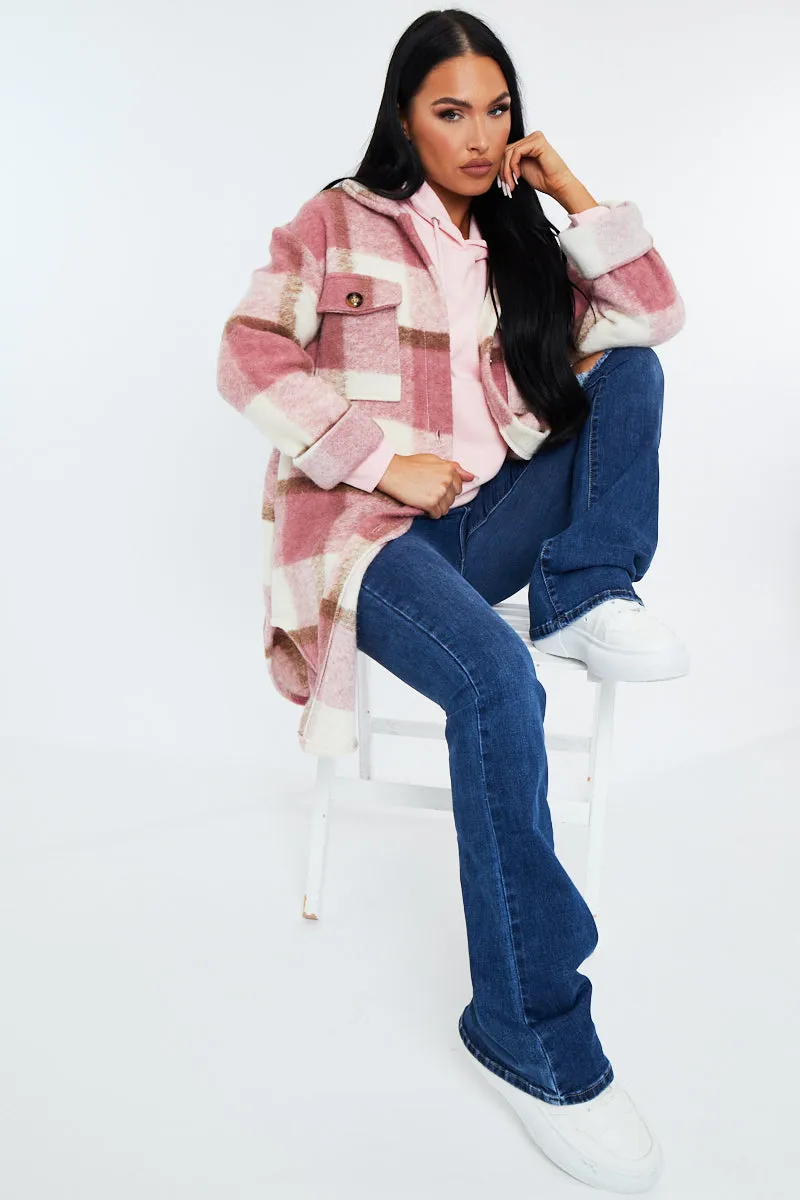 Pink Checked Pocket Front Shacket - Dalani sold by Rebellious Fashion product image thumbnail 5