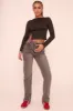 Grey Stretch Mid Waist Straight Leg Denim Jeans - Lorella sold by Rebellious Fashion