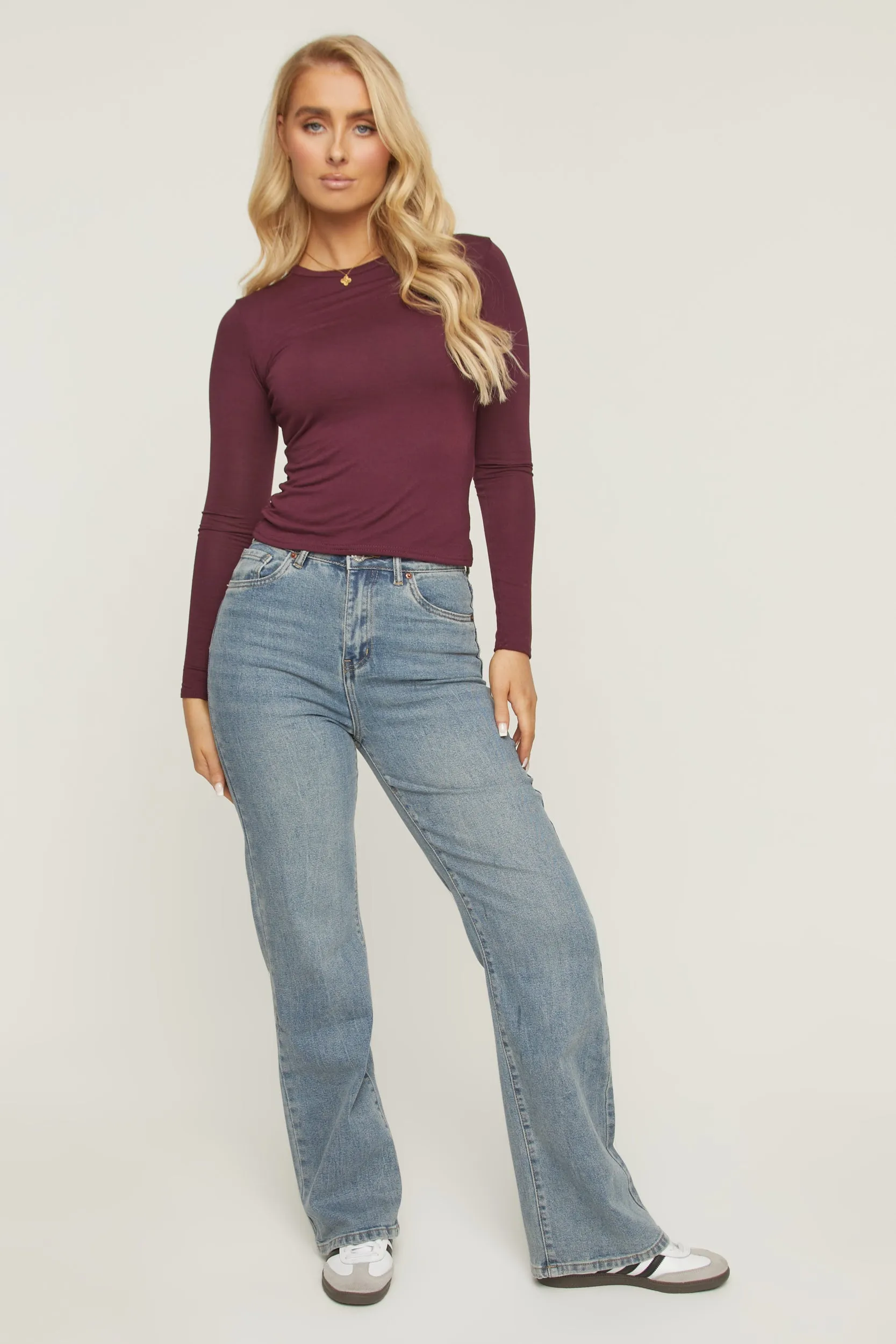 Acid Blue Washed Stretch Straight Leg Jeans - Scarlett sold by Rebellious Fashion