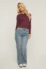Acid Blue Washed Stretch Straight Leg Jeans - Scarlett sold by Rebellious Fashion