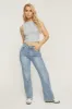 Mid Blue Washed Stretch Straight Leg Jeans - Scarlett sold by Rebellious Fashion