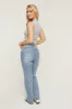 Mid Blue Washed Stretch Straight Leg Jeans - Scarlett sold by Rebellious Fashion