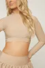 Beige Metallic Lurex High Neck Cropped Top & Mini Skirt Co-ord Set - Felipa sold by Rebellious Fashion