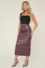 Wine Faux Leather Maxi Pencil Skirt - Miley sold by Rebellious Fashion