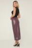 Wine Faux Leather Maxi Pencil Skirt - Miley sold by Rebellious Fashion