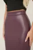 Wine Faux Leather Maxi Pencil Skirt - Miley sold by Rebellious Fashion