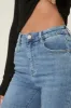 Blue Denim High Waist Kick Flare Frayed Hem Denim Jeans - Aspen sold by Rebellious Fashion