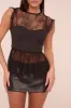 Black Lace Peplum Top - Olipa sold by Rebellious Fashion