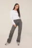 Washed Grey Stretch Straight Leg Frayed Hem Jeans - Scarlett sold by Rebellious Fashion