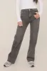 Washed Grey Stretch Straight Leg Frayed Hem Jeans - Scarlett sold by Rebellious Fashion