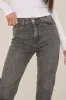 Washed Grey Stretch Straight Leg Frayed Hem Jeans - Scarlett sold by Rebellious Fashion