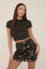 Black Disc Sequin Mini Skirt - Coco sold by Rebellious Fashion
