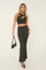Black Cut Out Detail Flare Trouser Co-Ord - Luna sold by Rebellious Fashion