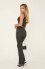 Black Cut Out Detail Flare Trouser Co-Ord - Luna sold by Rebellious Fashion