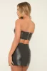 Black Faux Leather Corset and Mini Skirt Co-Ord - Margaret sold by Rebellious Fashion