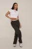 Black Contrast Stripe Wide Leg High Waisted Trousers - Leilani sold by Rebellious Fashion