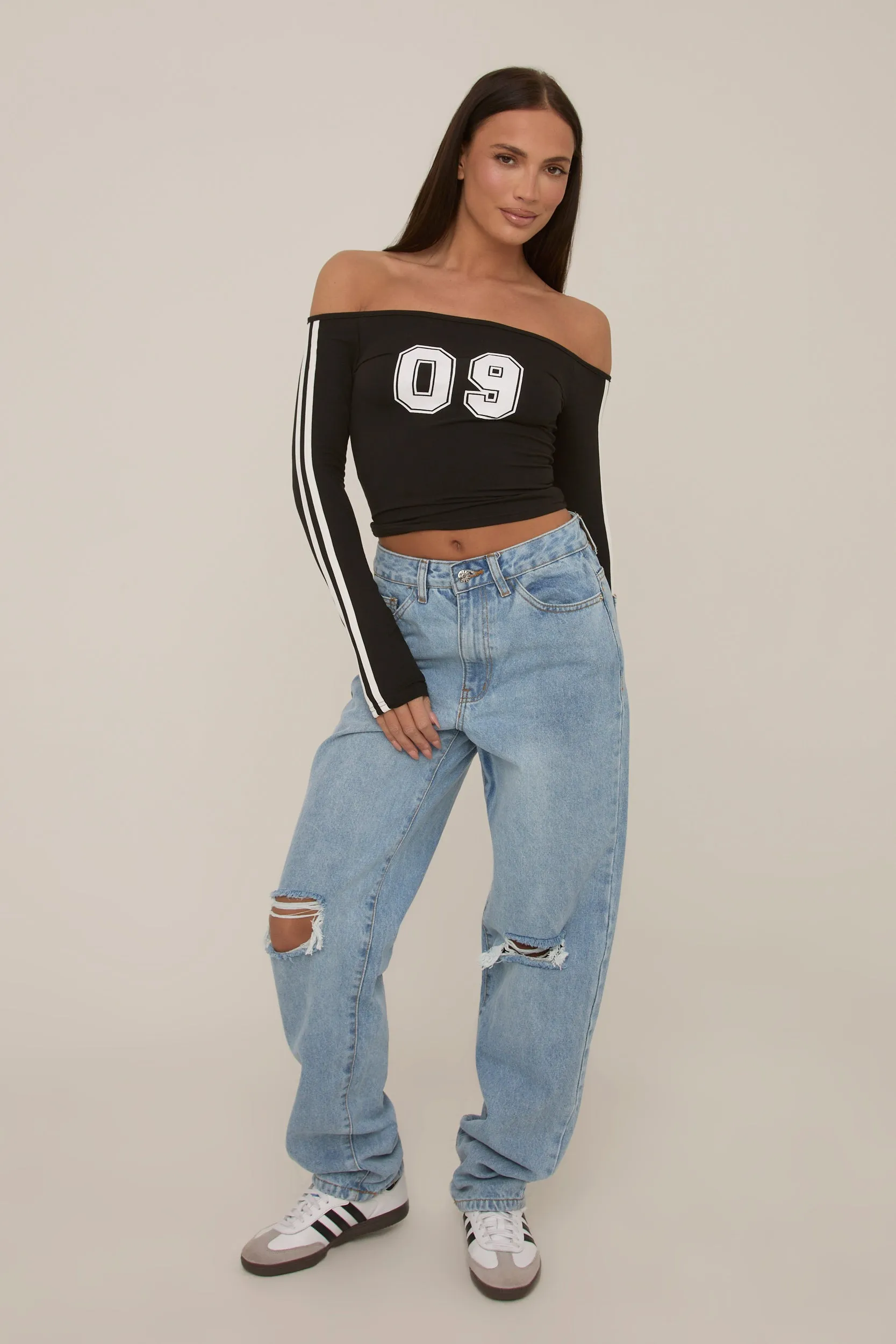Black Varisty Number Crop Top - January sold by Rebellious Fashion product image thumbnail 2