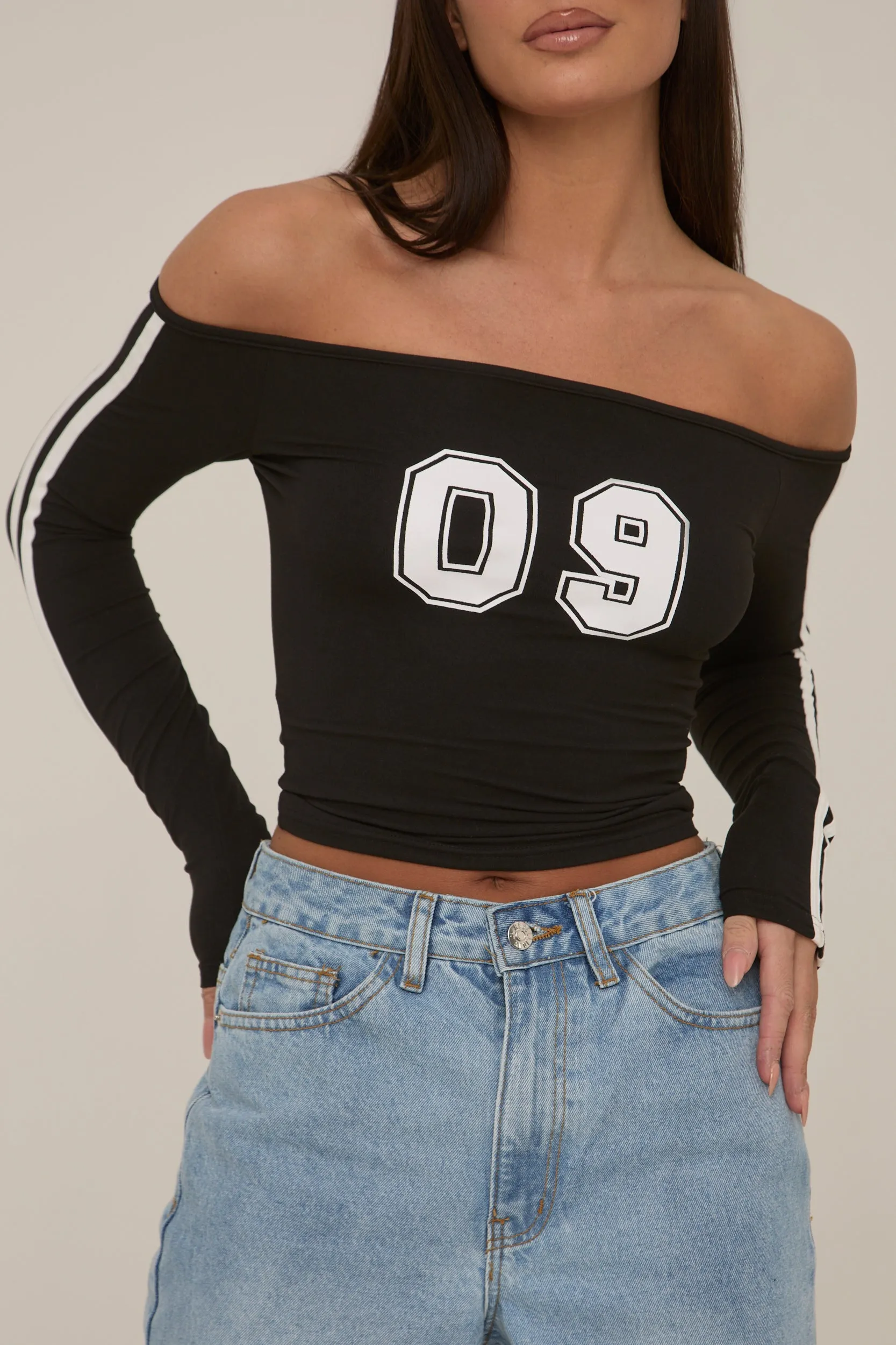 Black Varisty Number Crop Top - January sold by Rebellious Fashion product image thumbnail 4
