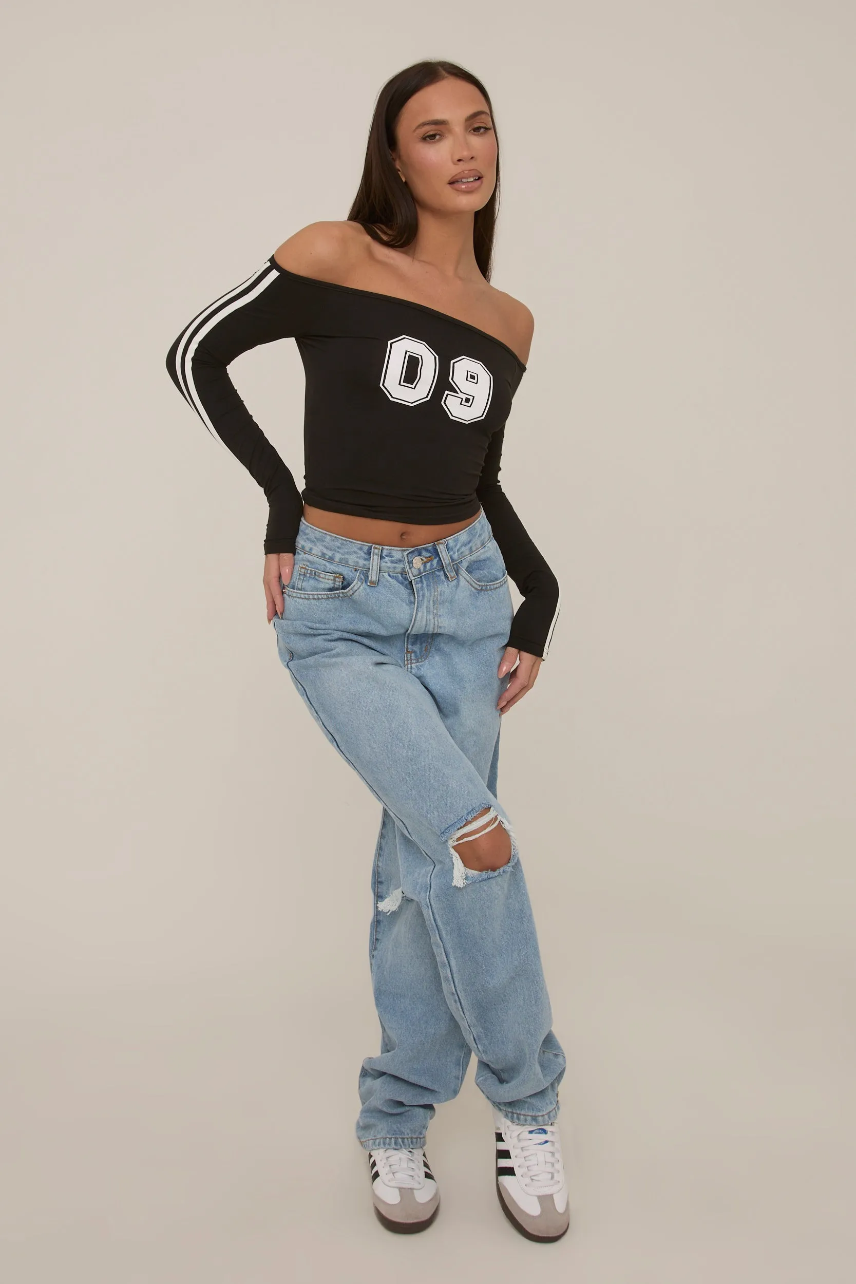 Black Varisty Number Crop Top - January sold by Rebellious Fashion product image thumbnail 3