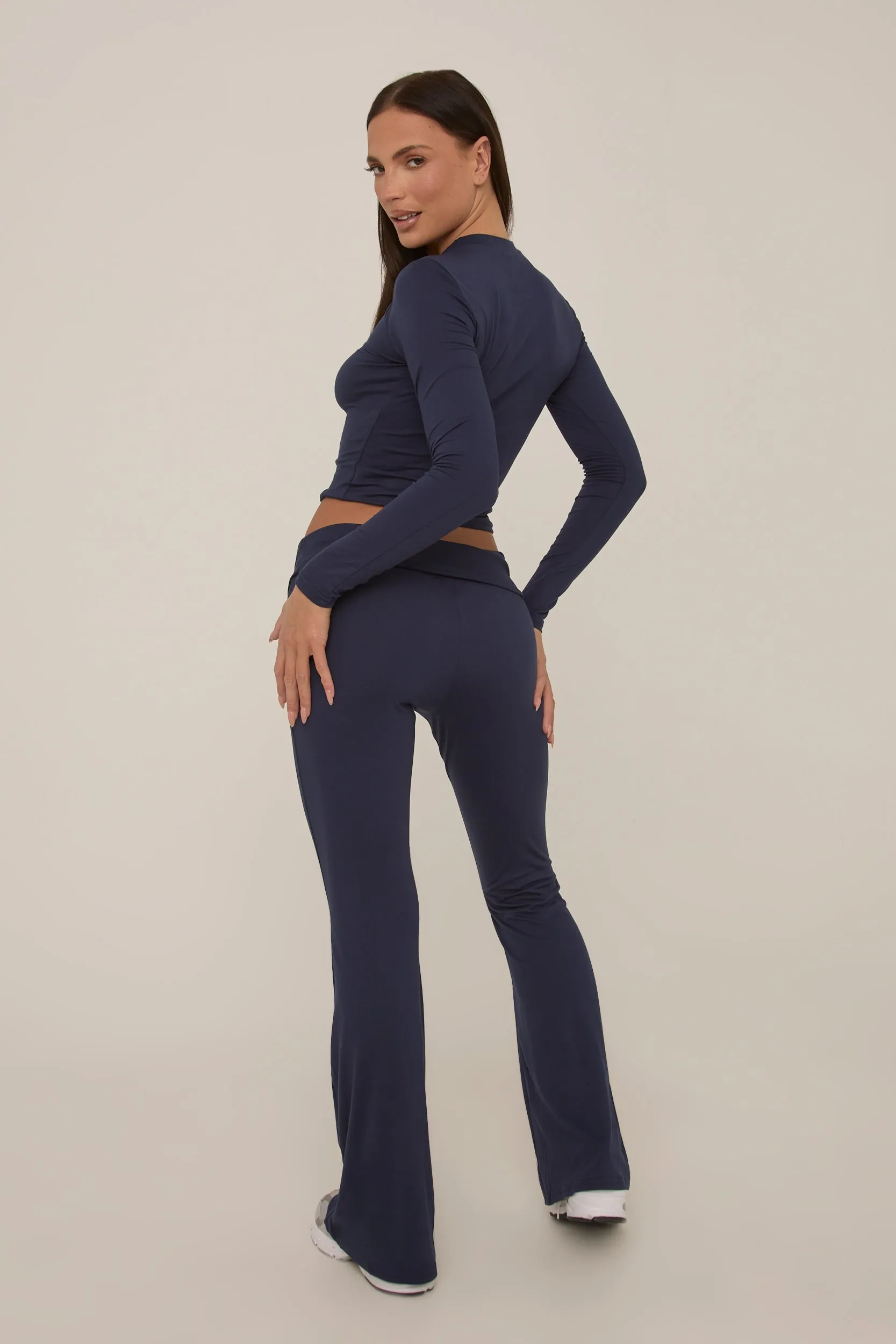 Navy Fold Down Trousers Lounge Co-ord Set - Avery sold by Rebellious Fashion product image thumbnail 5