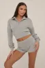 Grey Zip Front Lounge Short Co-ord Set - Aurora sold by Rebellious Fashion