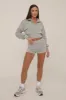 Grey Zip Front Lounge Short Co-ord Set - Aurora sold by Rebellious Fashion