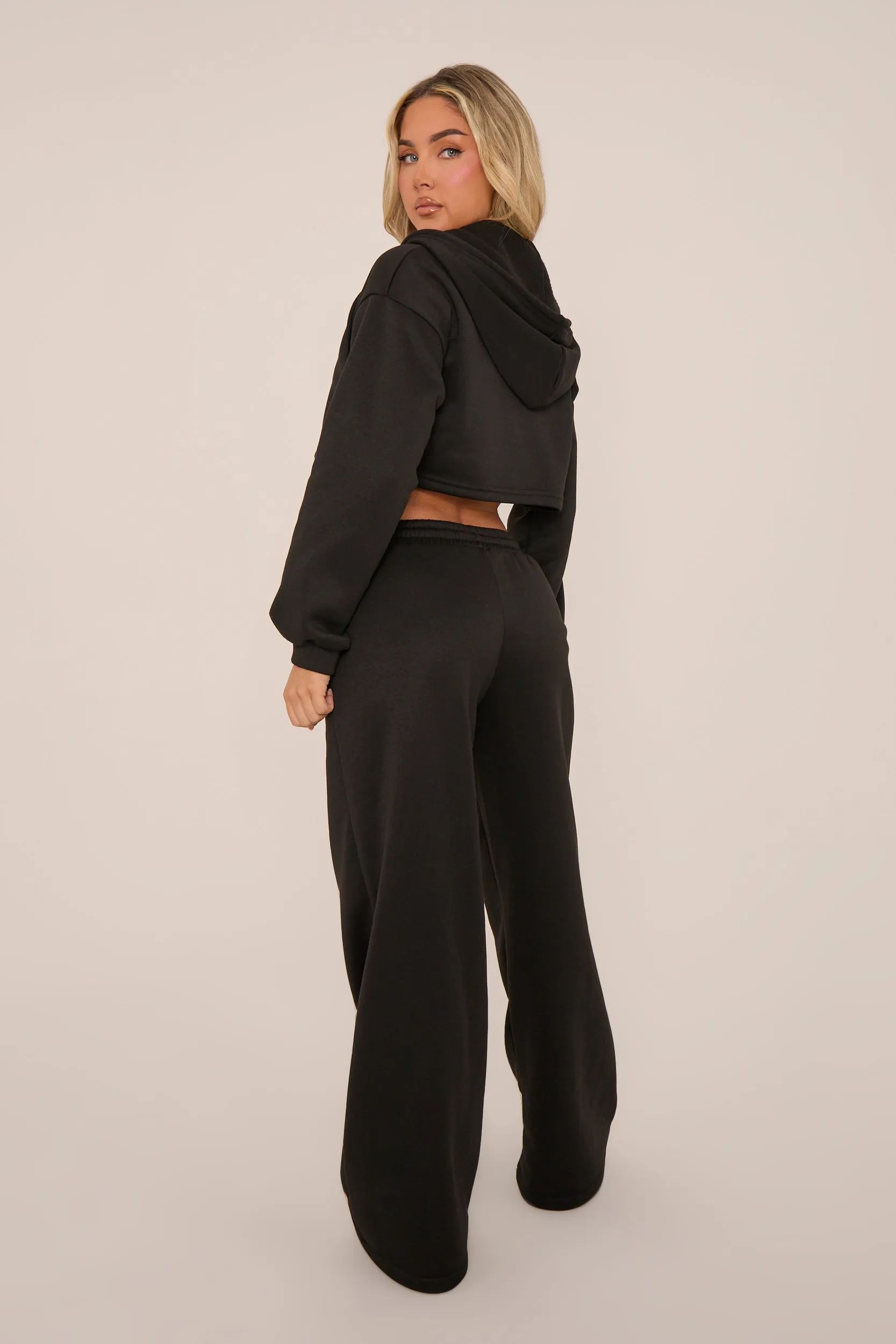 Black Oversized Zip Front Hoodie Lounge Set - Ellery sold by Rebellious Fashion product image thumbnail 5