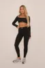Black Rib Knit Long sleeves Cropped Top & Leggings Co-ord Set - Fia sold by Rebellious Fashion