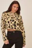 Leopard Knitted High Neck Jumper - Ellen sold by Rebellious Fashion
