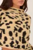 Leopard Knitted High Neck Jumper - Ellen sold by Rebellious Fashion