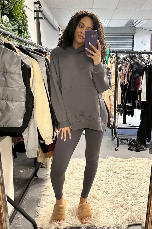 Grey Oversized Hoodie And Leggings Co-ord Set - Renee sold by Rebellious Fashion