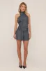 Blue Striped Halter Neck Mini Dress - Cailin sold by Rebellious Fashion