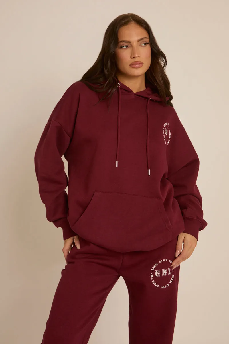 Wine Rebel Sport Oversized Hoodie - Kendall sold by Rebellious Fashion