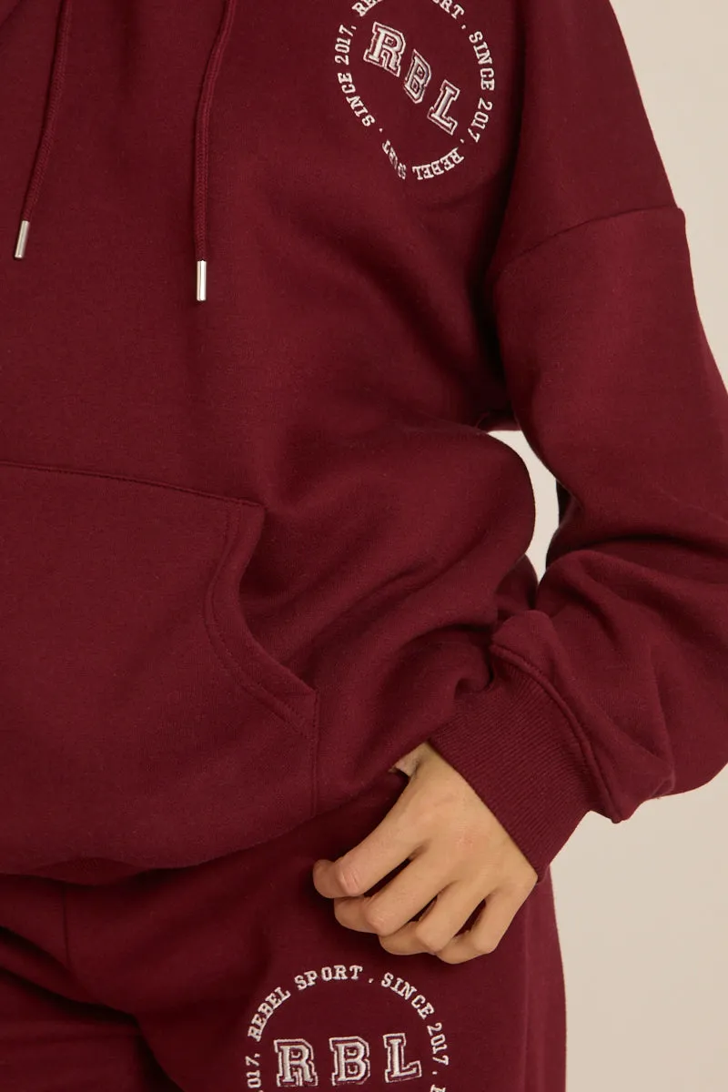 Wine Rebel Sport Oversized Hoodie - Kendall sold by Rebellious Fashion product image thumbnail 4