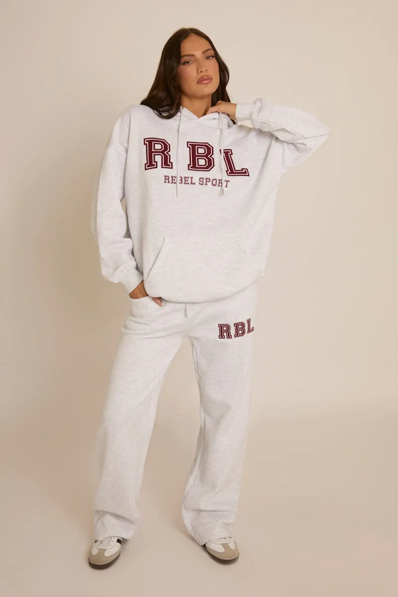 Light Grey Marl Rebel Sport Oversized Hoodie - Camilla sold by Rebellious Fashion product image thumbnail 2