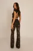 Black Lace Kick Flare Trousers - Antonella sold by Rebellious Fashion