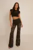 Black Lace Kick Flare Trousers - Antonella sold by Rebellious Fashion