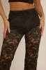 Black Lace Kick Flare Trousers - Antonella sold by Rebellious Fashion