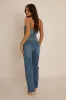 Blue Denim Diamante Embellished Corset Top - Elaina sold by Rebellious Fashion