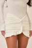 White Knot Detail Long Sleeve Mini Dress - Pearl sold by Rebellious Fashion