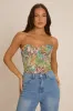 Stone Floral Tapestry Corset Top - Fallon sold by Rebellious Fashion