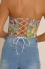 Stone Floral Tapestry Corset Top - Fallon sold by Rebellious Fashion