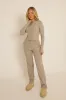 Grey Ribbed Button Front Long Sleeve Top and Trouser Co-Ord - Giselle sold by Rebellious Fashion