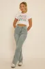 Vintage Light Blue Washed Stretch Straight Leg Frayed Hem Jeans - Scarlett sold by Rebellious Fashion