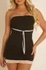 Black Lace Hem Mini Dress - Maren sold by Rebellious Fashion