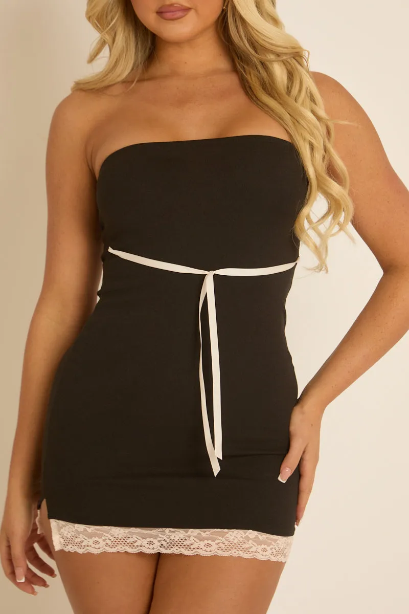 Black Lace Hem Mini Dress - Maren sold by Rebellious Fashion product image thumbnail 3