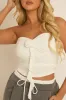 White Strapless Corsage Corset Top - Sylvie sold by Rebellious Fashion