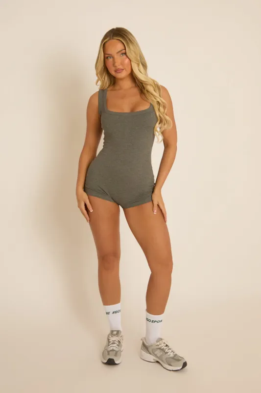 Grey Jersey Unitard - Ausha sold by Rebellious Fashion